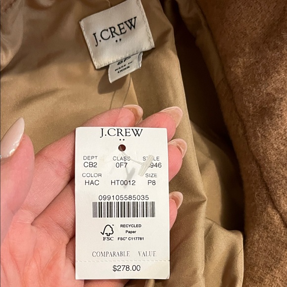 J. Crew Women's Camel Pea Coat - Picture 4 of 5